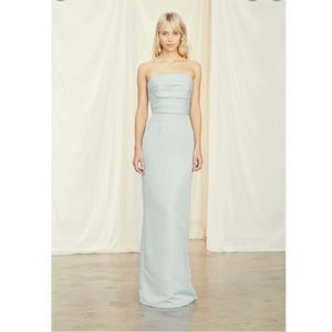 Amsale Sonia Bridesmaid Dress in Ice Blue